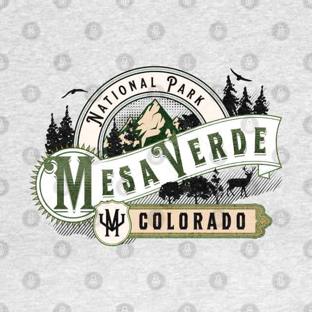 Mesa Verde National Park Colorado Vintage Label by antarte